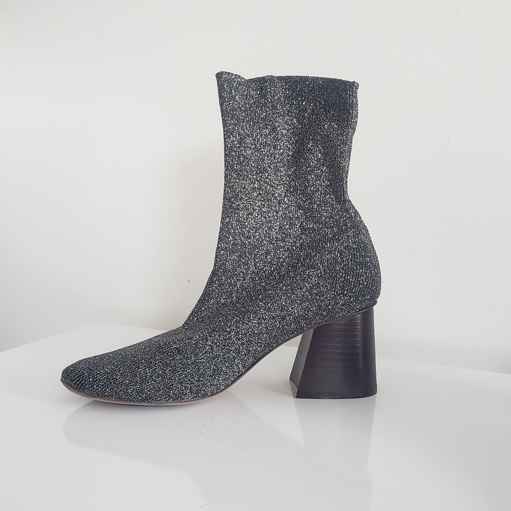 Celine Sparkle Sock Boot - Platform Block Heel, Avante Garde Classic.